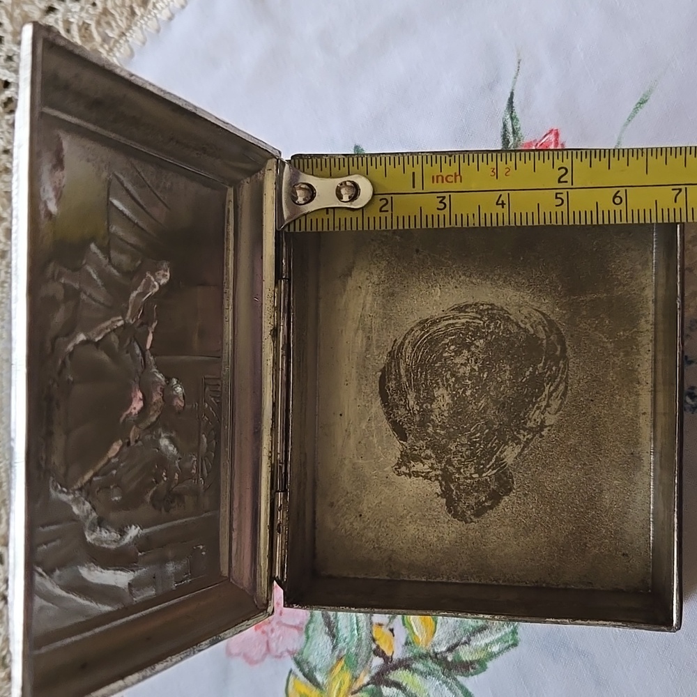 JAPAN Vintage Silver Jewelry Box with Engraved Design - Picture 13 of 13